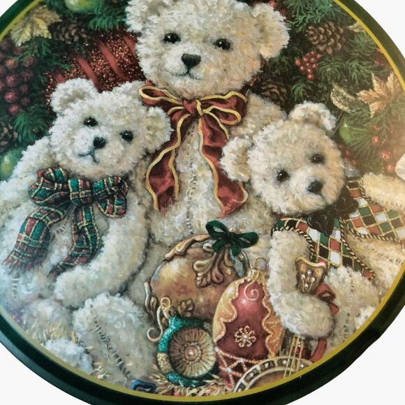 Christmas Teddy Bear Cookie Tin Bear Holiday Brother Sister Design Studio - Picture 4 of 9